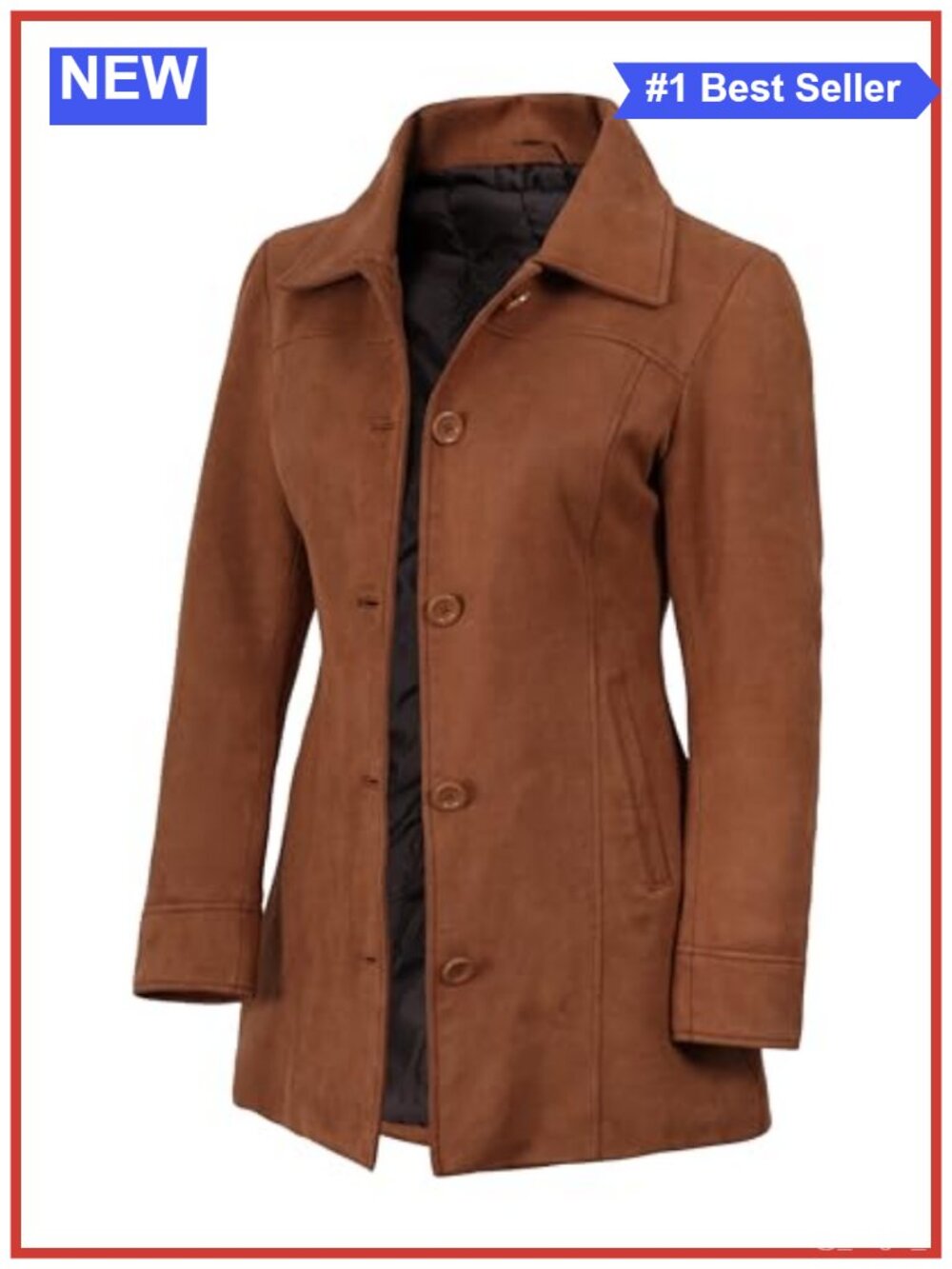 Faux Suede Car Coat Button Front Lightweight Jacket
